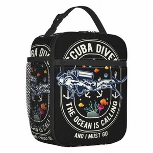 scuba Diving Insulated Lunch Bags for Women Adventure Ocean Dive Diver Portable Cooler Thermal Bento Box Work School Travel y1zI#