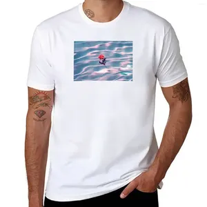 Regatas masculinas rosa flutuando na água camiseta verão edição superior camisetas grandes para homens