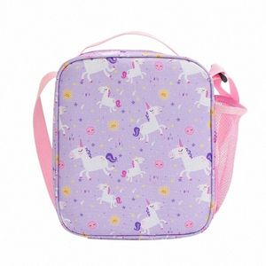 28gd carino unicorno pranzo al sacco Carto isolato termico cibo borsa Lunchbox picnic forniture borsa termica per bambini ragazza ragazzo G8aP #