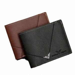 Carteira masculina feita de couro PU bolsa de pele para homens bolsa de moedas curto titular do cartão masculino carteiras zíper em torno de Mey Coin Purse u2z6 #