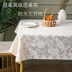 Masa bezi dikdörtgen su geçirmez yağ geçirmez ve yıkaması ücretsiz yemek dantel pvc süt beyaz