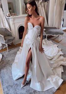 Pallas Couture Princess Civil Wedding Dresses 2022 Boning Sweetheart Puffy Fariy kjol Summer Holiday Garden Bridal Gown Bodas VES5979552