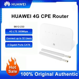 New Huawei B612-233 Router 4G CPE Router Cat 7 300 Мбит / с маршрутизаторов Wi-Fi Router с SIM-картой слот 4 Gigabit Ethernet