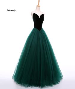 Mörkgrön aftonklänning älskling hals aline golvlängd velor skräddarsydd prom klänning party vestido longo de festa klänningar för 2315736