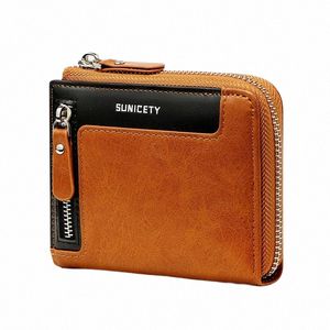 zipper Men Wallet Luxury Designer PU Leather RFID Card Holders Wallets Coin Bag Short Men's Purse Male Portable Cardholders G8aD#
