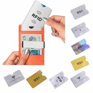 10pcs Anti Theft Bank Credit Card Protector NFC RFID Blocco del supporto di carta Portafoglio Copertura Foglio di alluminio ID Busin Card Case y7mQ #