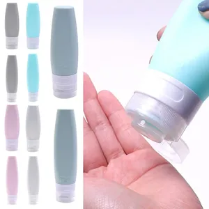 Storage Bottles 60/90ml Travel Toiletry Portable Silicone Leakproof Squeeze Tube Empty Bottle Refillable Shampoo Container Home