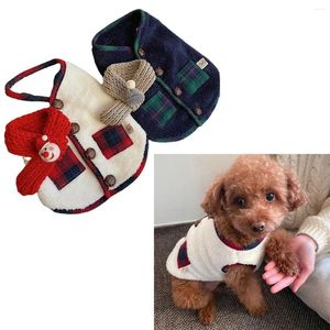 Dog Apparel Autumn Winter Puppy Christmas Two Legged Vest Small Medium-Sized Plush Jacket Cat Scarf Pet Clothes Gift Outfit Supplies