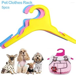 Dog Apparel 5Pcs Durable Color Random Plastic Stand Dress Hanger Pet Clothes Rack Costume