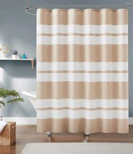 Cortinas de chuveiro listradas geométricas cortina moderna impressa longa waffle minimalista fazenda mix listras guarnição de banheiro com ganchos