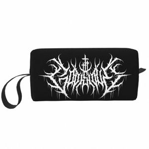 Gud är kärlek Death Metal Print Travel toalettväska för kvinnor tung rock gåva makeup kosmetisk arrangör skönhet lagring dopp kit t7ly#