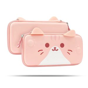 Söt tecknad katt som bär fall kompatibel med Nintendo Switch OLED/Switch Game Accessories Storage Bag Portable Travel Case 240322