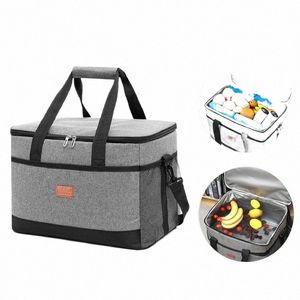 35l Großes Oxford-Thermo-Insulati-Paket Picknick-Mittagessen Bento-Taschen Tragbare Ctainer-Taschen Lebensmittel-Isoliertasche Kühltasche e6VL #