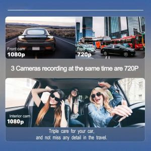Lensbil DVR 1080p Dash Cam för bilar WiFi Video Recorder Bakvy Kamera för fordon Black Box Parkeringsmonitor Bilåtagare