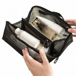 2023 nova malha transparente saco de cosméticos grande capacidade em forma de travesseiro kits de maquiagem viagem produtos de higiene pessoal bolsa de armazenamento presentes femininos c6me #