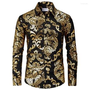 Men's Casual Shirts Luxury Baroque 3D Print Formal Wear Shirt Men Button Comfortable Long Sleeve Male Multicolor Clothes Tops