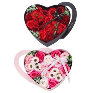 Decorative Flowers Roses Flower Box Valentines Day Gifts Art Ornament For Mom Wife