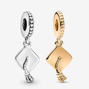 Graduation Cap Dangle Charm Pandoras 925 Sterling Silver Luxury Charm Set Armband Making Gold Charms Designer Halsband Pendant Original Box Top Quality Wholesale