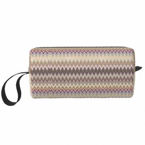 Modern Zig Zag Geometric Art Travel Cosmetic Bag for Women Bohemian Makeup toalettartikel Organiser Lady Beauty Storage Dopp Kit Case N04Q#