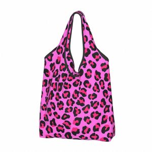 simpatico leopardo ghepardo Seaml modello negozio tote bag portatile pelle di animale stampa macchie generi alimentari borsa a tracolla shopper k3YV #