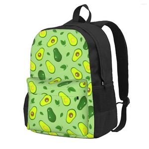 Sacos de armazenamento Mochila Verde Abacate Casual Impresso Escola Livro Ombro Viagem Laptop Bag para Mulheres Mens