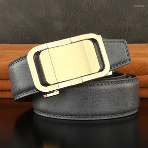 Cinture di alta qualità con fibbia automatica liscia da uomo in vera pelle di design con cinturino formale da salotto Ceinture Homme