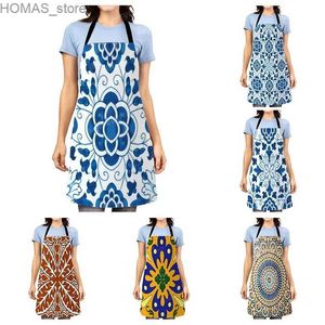 Aprons Aesthetic Women kitchen apron original Children Waterproof girl custom man waiter work apron oil proof mandala vintage Persia Y240401TQ13