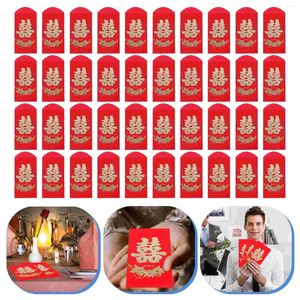Gift Wrap 60 PCS Lucky Long Double Happiness Rött kuvert kuvert Traditionellt fickpappersår Hong Bao
