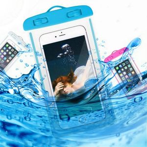 Universelles Mobiltelefon transparenter wasserdichte Tasche Dreischicht versiegelte Drifting Strandfischen unter Wasser 6 Zoll Schwimmbeutel