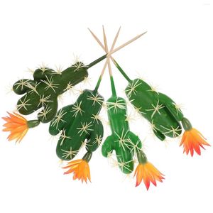 Decorative Flowers 4 Pcs Simulated Succulent Faux Plants For Indoors Flowerpot Cactus Artificial Landscape Decor