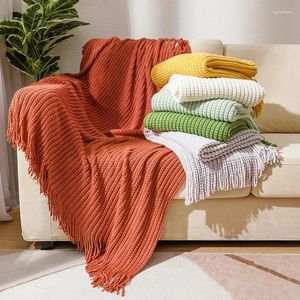 Одеяла в богемном стиле, пледы в клетку, покрывала для полотенец для дивана, вязаные чехлы на диваны