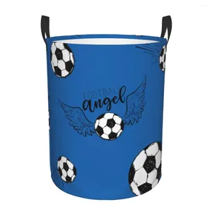 Laundry Bags Basket Flying Football Soccer Ball With Wings Cloth Folding Dirty Clothes Toys Storage Bucket Household