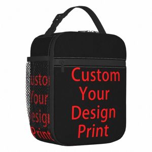 custom Your Design Portable Lunch Box Women Customized Logo Printed Thermal Cooler Food Insulated Lunch Bag School Children e3l9#