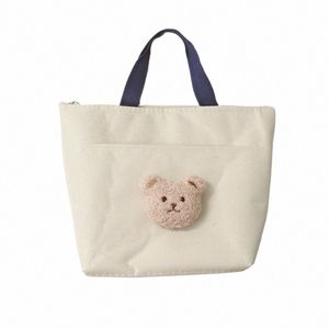 2023 New Children's Milk Bottle Storage Lunch Bag Embroidered Bear Insulated Fresh Bags Large Capacity Water Proof Lunch Bag C7Z9#