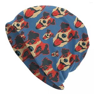 Berets Jack Russell Terrier Cute Dog Skullies Beanies Chapéu Casual Homens Mulheres Street Caps Quente Dual-Use Bonnet Malha