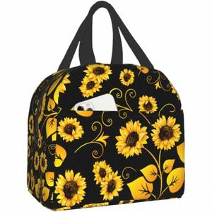 Sunfr izolowana torba na lunch dla kobiet mężczyzn Wobable Cooler Tote Bag wielokrotnego użytku Lunch Box Lekkie do biurowej pracy piknik