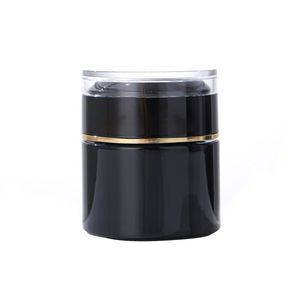 Premium 20g 30g 50g de potes cosméticos de vidro preto com tampa de acrílico para creme