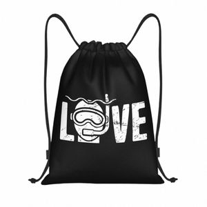 Personalizado amor mergulho cordão saco das mulheres dos homens leve esportes ginásio mochila de armazenamento s946 #