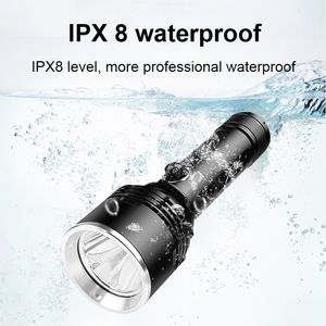 6000 Glare Super XHP120 Kraftfull dykdykning LIFTLIGHT Hög Power LED -dykfackla IPX8 Vattentät undervattensjaktlytt