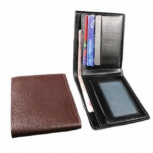 Portfel męski oryginalne skórzane portfele Produkt premium prawdziwe portfele dla mężczyzny krótki czarny Walet portafeuille Homme K0tx#