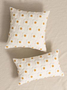Pillow A White Bottom Modern Small Fresh Rural Style Plush Woven Flower PillowcaseUsed For Sofa Bedroom Living Room