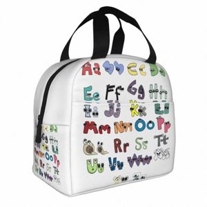 villain Letter Abc Insulated Lunch Bag Matching Evil Alphabet Lore Lunch Ctainer Cooler Bag Tote Lunch Box Travel Food Bag q0mc#