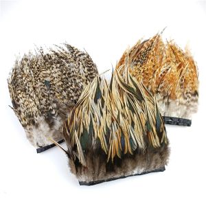 1Meter/Lot Natural Pheasant Feather Trims Fringe Rooster Feathers Peacock Pluma Ribbons For Crafts Diy Decor for Clothes Sewing