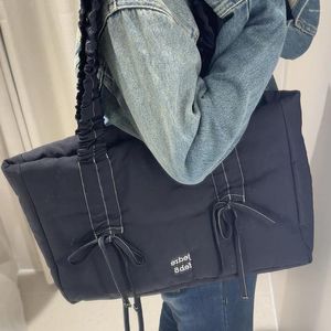 Shoulder Bags Korean Niche Bow Bag For Women Han Su Xioni Same Pleated Commuter Tote Hand-held Female Computer