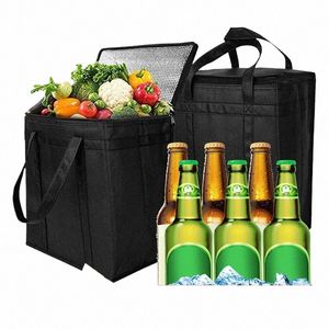 Isolierte thermische Kühltaschen Tragbare Mittagessen Kühler Falttaschen Outdoor-Picknick Eisbeutel Thermal Zinnfolie Lebensmittel Taschen Großhandel v3qi #