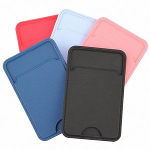 1pcs Silice Credit ID Card Holder Elastic Mobile Phe Wallet Wallet Case Adhesive Pocket Sticker Cellphe Accories 08oT#