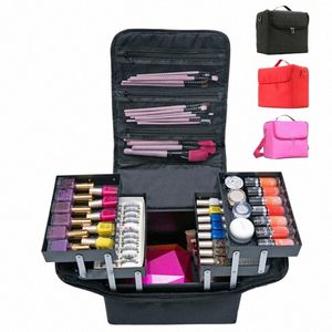 large Capacity Make Up Bag Hand Held Manicure Hairdring Embroidery Tool Kit Multi-layer Cosmetics Storage Case Toiletry Box o0HT#