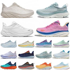 Tênis de corrida Bondi 8 Clifton 9 Runner Sneakers Shadow Triple Black White One Harbor Lunar Rock Women Mens Treinadores Samber Samber Amarelo Música Big Big