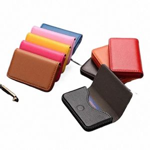 new Arrival High-Grade PU Leather+stainl Steel Men/Women Credit Bank Card Case Metal Card Box Magnetic Busin Card Holder e8Vd#