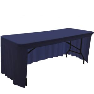 Toca de mesa dobrável elástica Toca de mesa de 6 pés Tamanho Decoram toalhas de mesa para banquetes de hotel Spandex Solid Spandex Cobertura de mesa